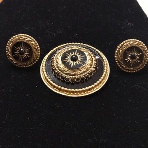 Original by Robert Black Sunburst Brooch set